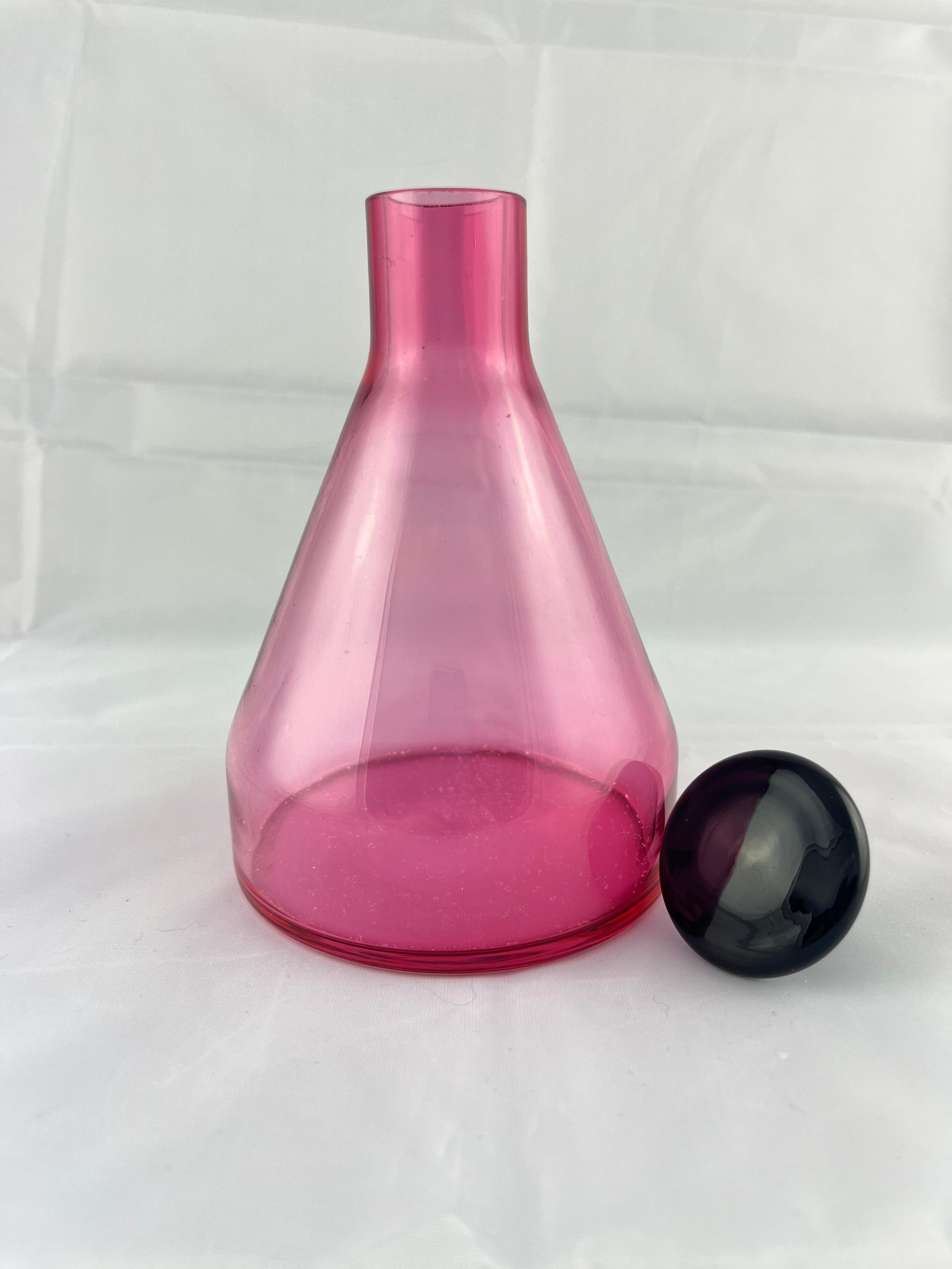 Italian Small Murano glass vase Marcello Furlan made in italy 1990s For Sale