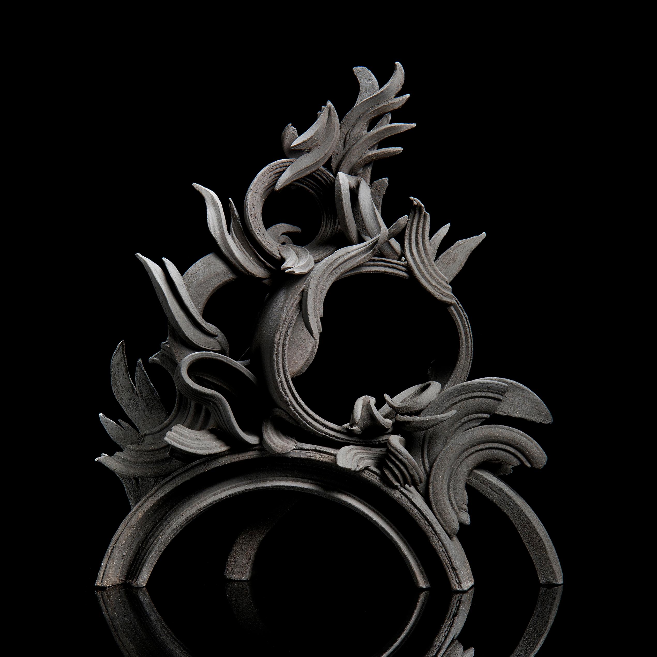 Organic Modern Piceous iii, a Unique Black Ceramic Sculpture by Jo Taylor