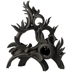 Piceous iii, a Unique Black Ceramic Sculpture by Jo Taylor