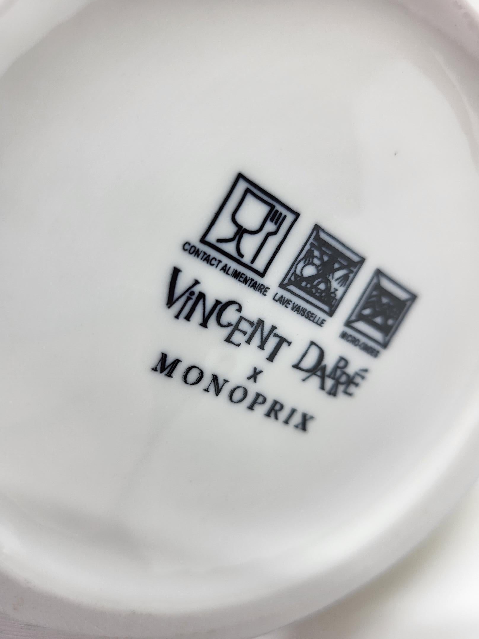 Pichet oder Karaffe Vincent Darré X Monoprix aus schwarzem und orangefarbenem Céramique (Emailliert) im Angebot