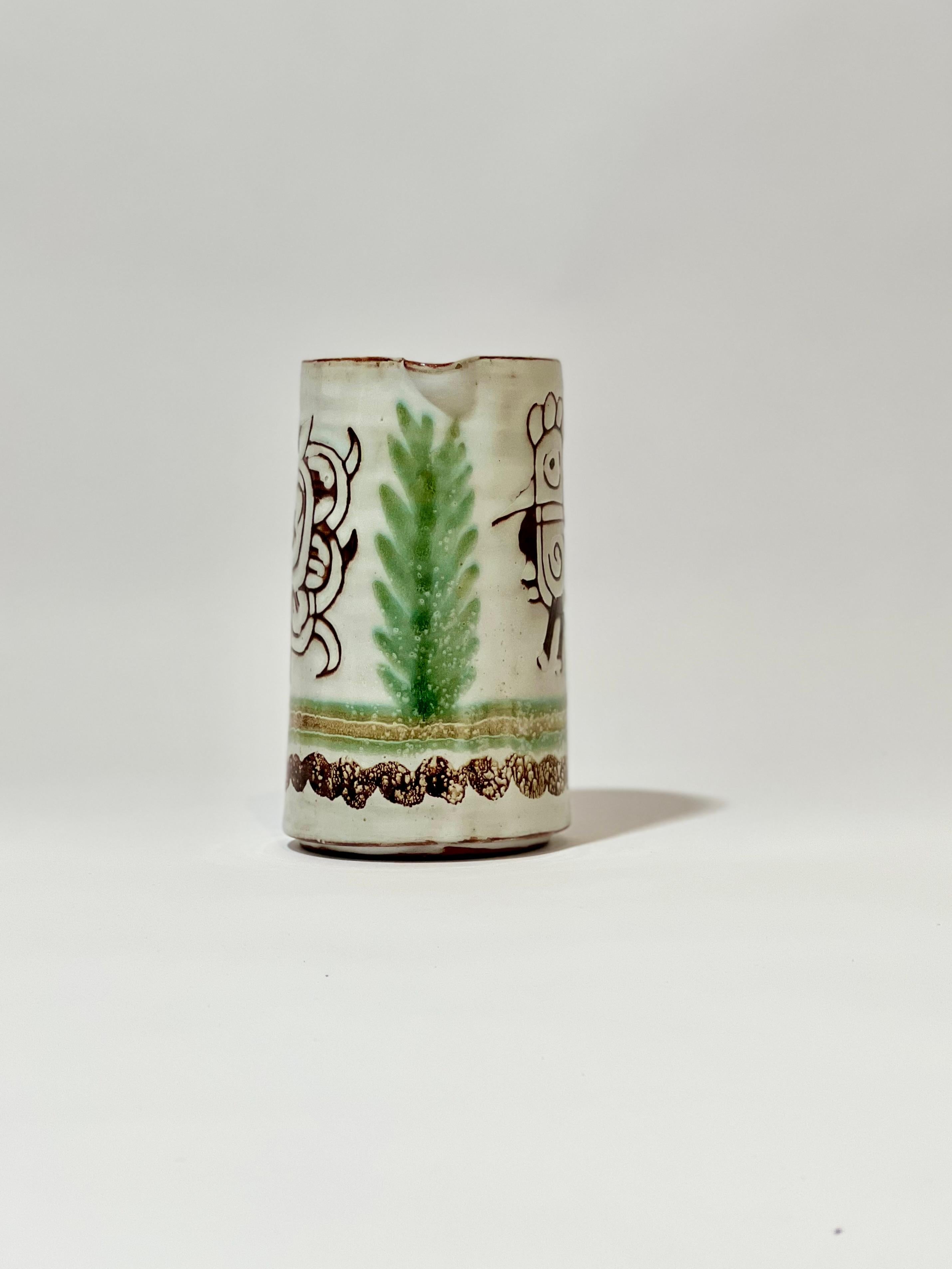 Fine XX secolo Pichet ou vase Michel Barbier en céramique, Francia, anno 1970 in vendita