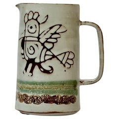 Pichet ou vase Michel Barbier en céramique, France, année 1970