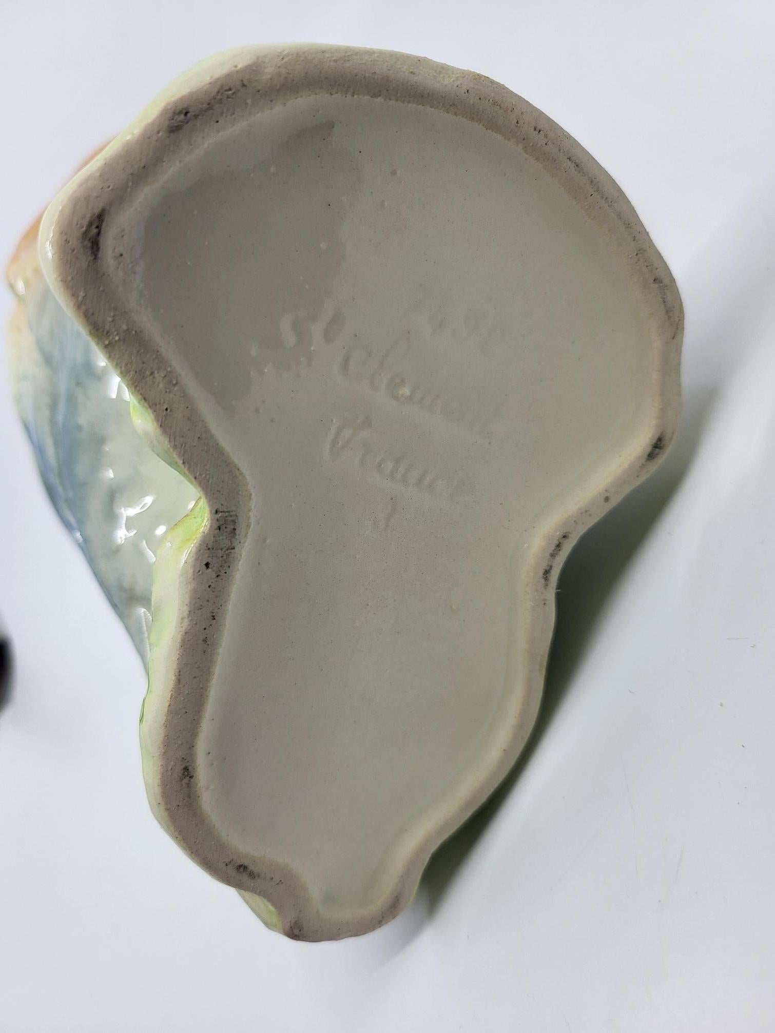 Pichet Saint Clément canard en majolique Française, design Art Nouveau 19ième in vendita 2