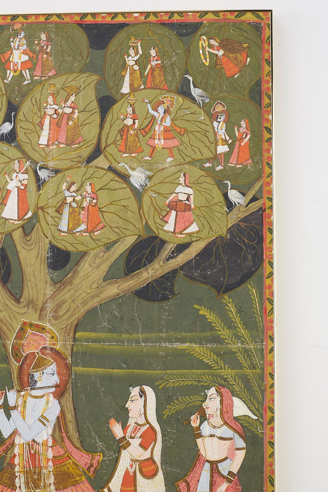 Pichhwai Hindu Painting of Krishna under Tree of Life 3