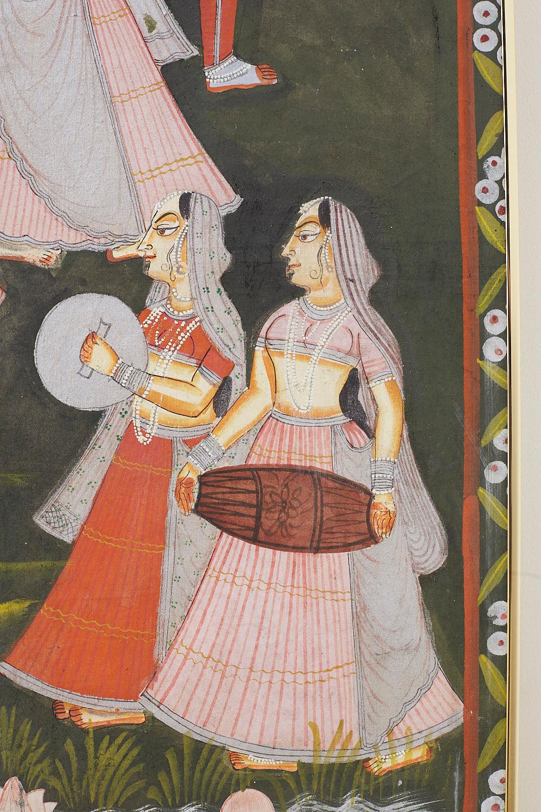 Pichhwai Hindu Painting of Krishna with Dancing Gopis 4