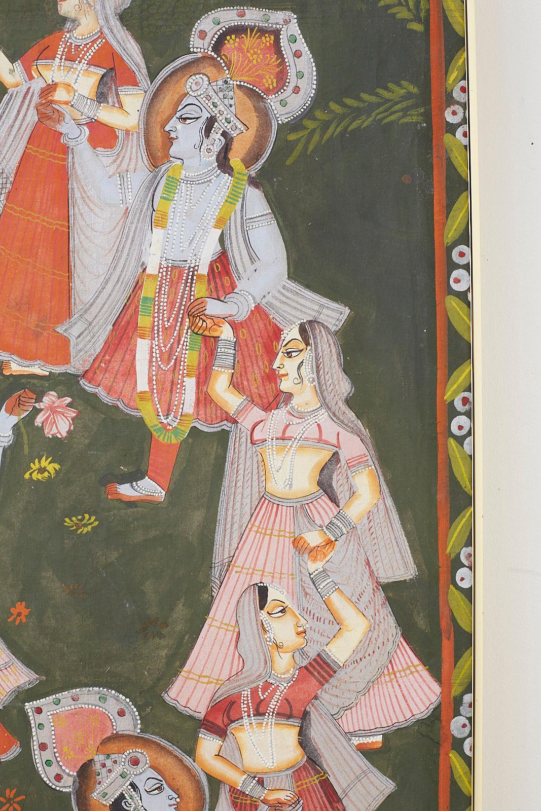 Pichhwai Hindu Painting of Krishna with Dancing Gopis 6