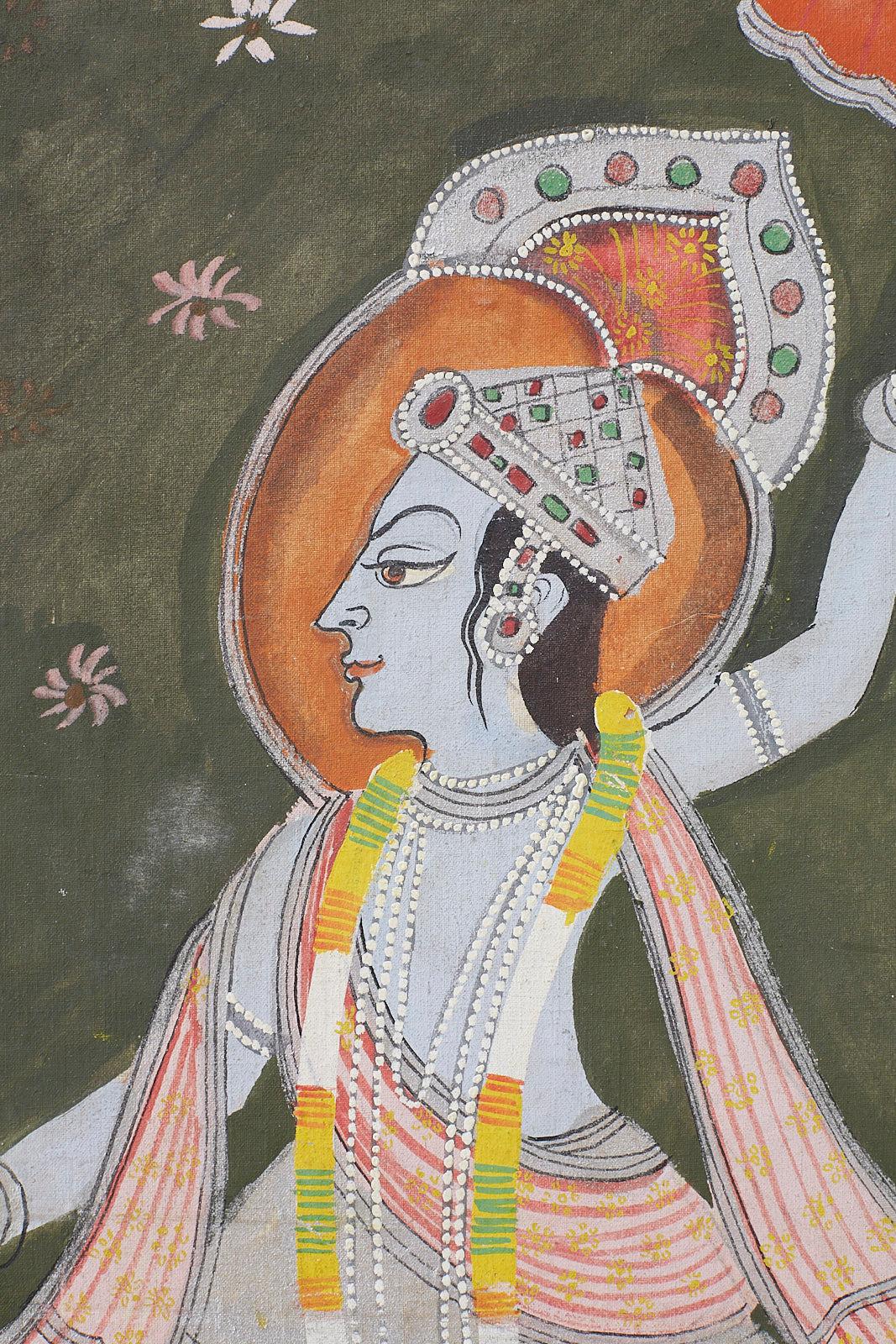 Pichhwai Hindu Painting of Krishna with Dancing Gopis 11