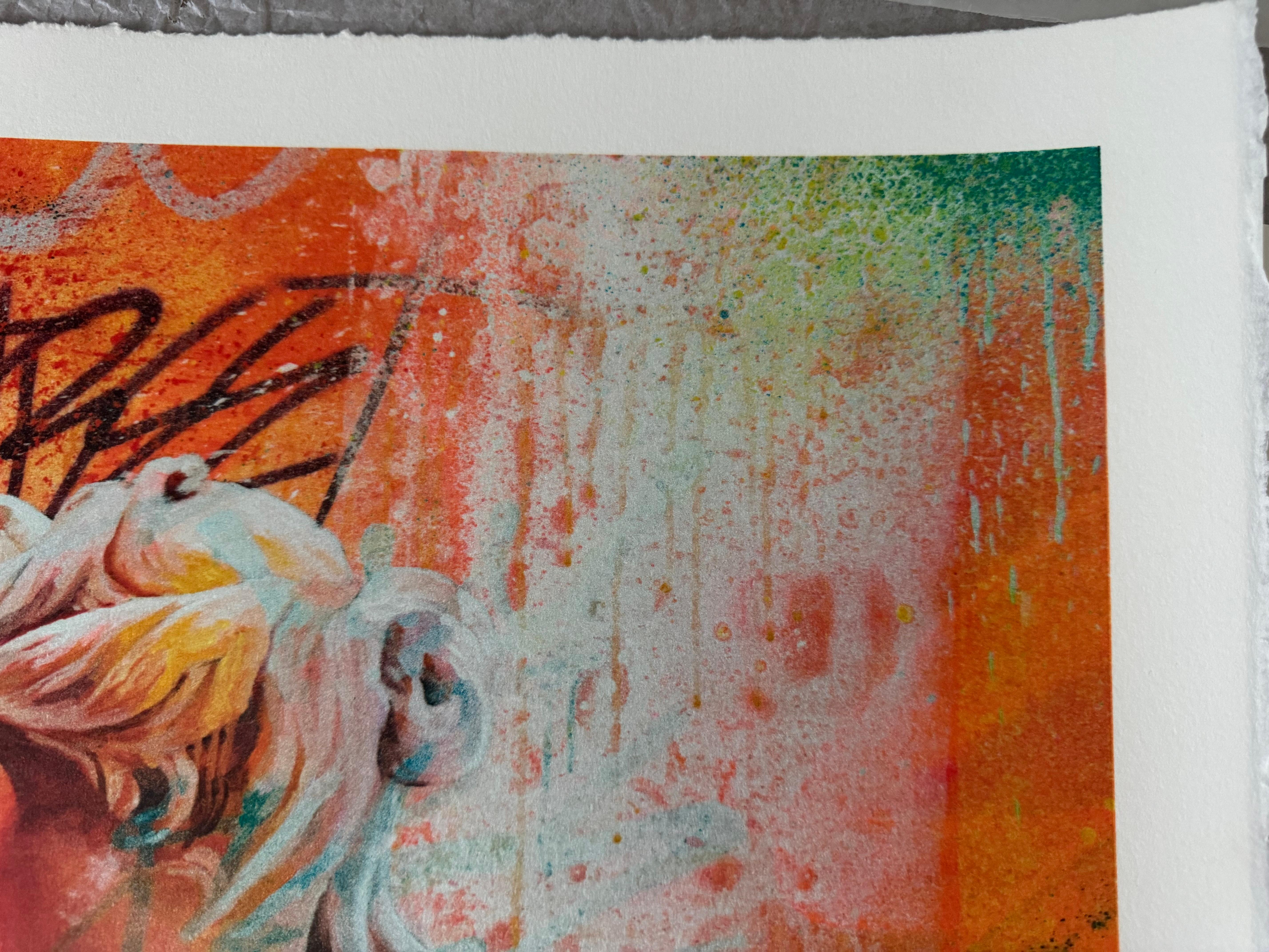 PichiAvo „ Vogel einer neuen Mythe“  Siebdruck Street Art  im Angebot 3