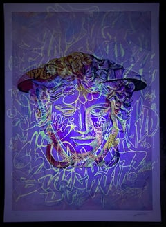 PichiAvo "Medusa Rondanini Lefkos" Glow In The Dark Silkscreen Print Street Art