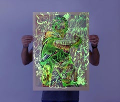 PichiAvo "Young Dionysus Lefkos" Glow in the Dark Silkscreen Print Street Art