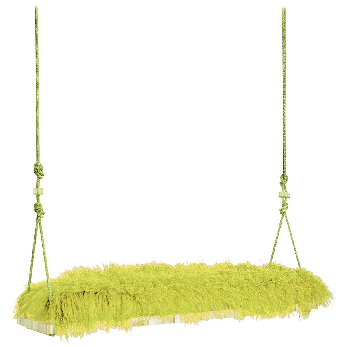 Pick-Me-Up Indoor Swinging Bench in Chartreuse