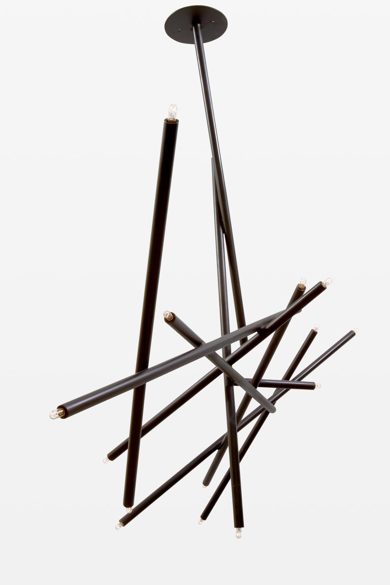 Pick Up Stick Chandelier 10 Stick by Billy Cotton in Blackened Brass For  Sale at 1stDibs | billy cotton pick up chandelier, billy cotton chandelier, billy  cotton lighting