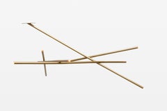 Pick Up Stick Chandelier 5 Stick Horizontal by Billy Cotton in Brushed Brass