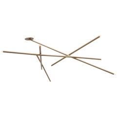 Pick Up Stick Chandelier 5 Stick Horizontal by Billy Cotton in Brushed Brass