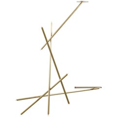 Pick Up Stick Chandelier 6 Stick by Billy Cotton in Brushed Brass