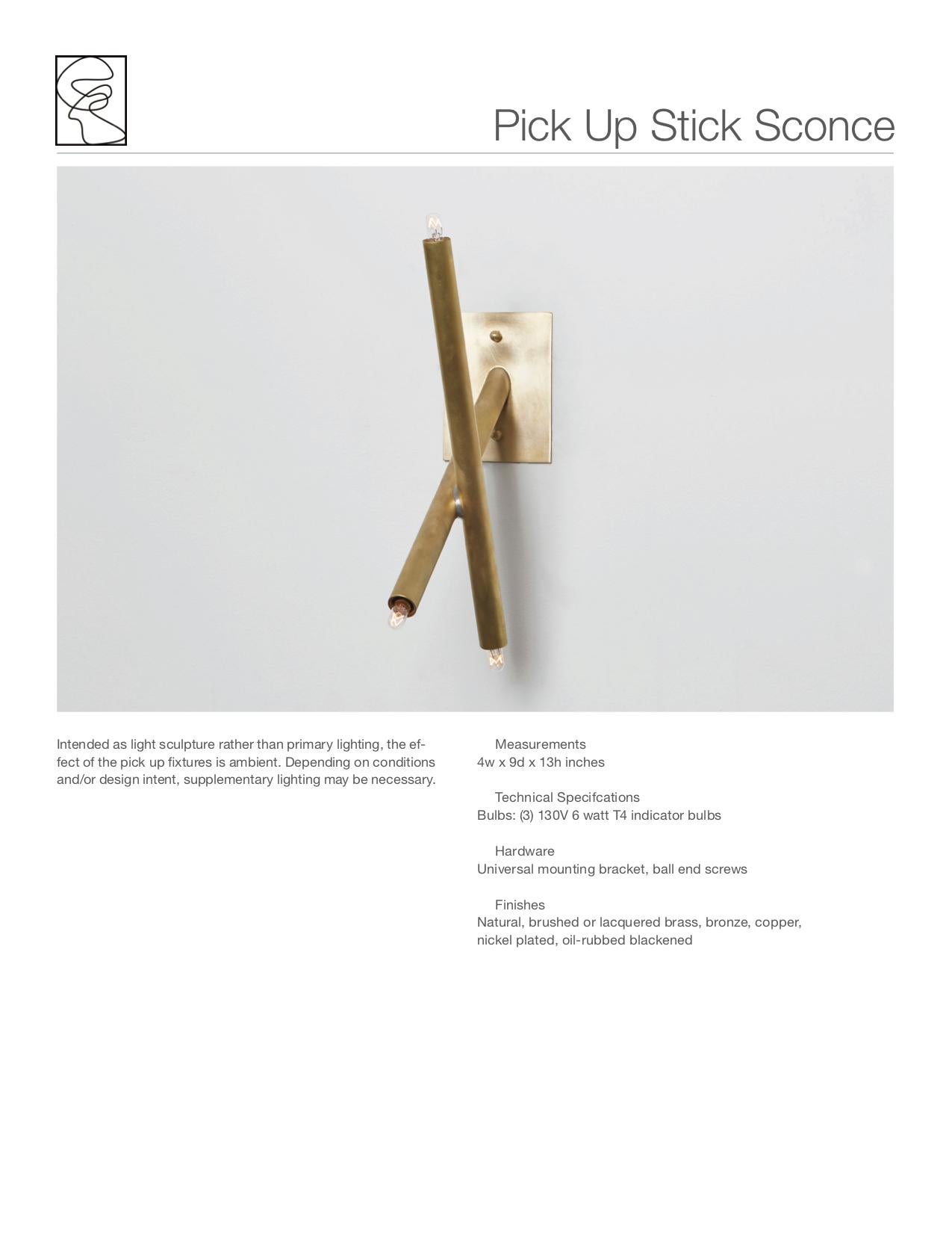 American Pick Up Stick Sconce in Brass by Cam Crockford For Sale