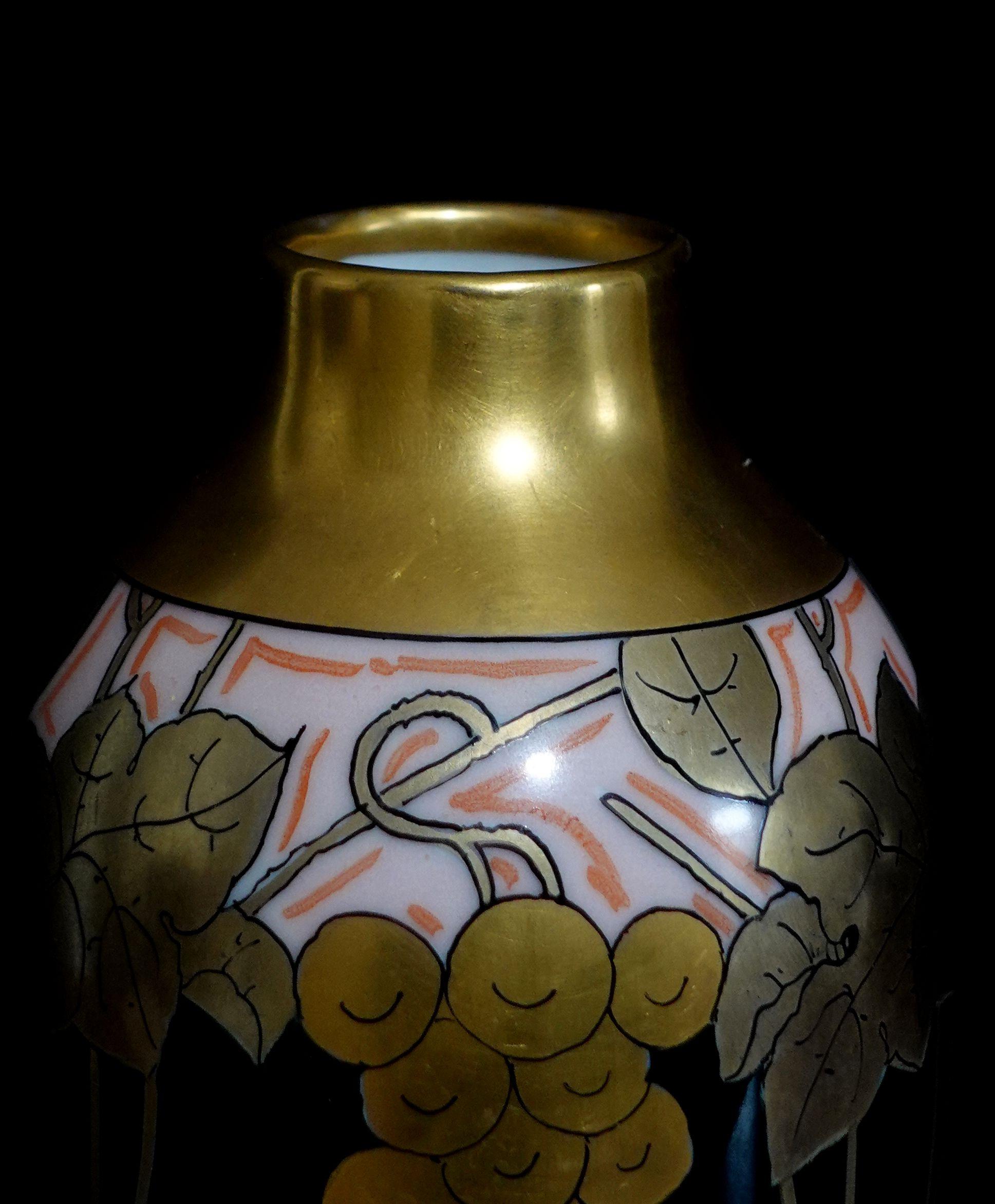 Vaso Pickard Art Nouveau firmato Koep In condizioni buone in vendita a Norton, MA