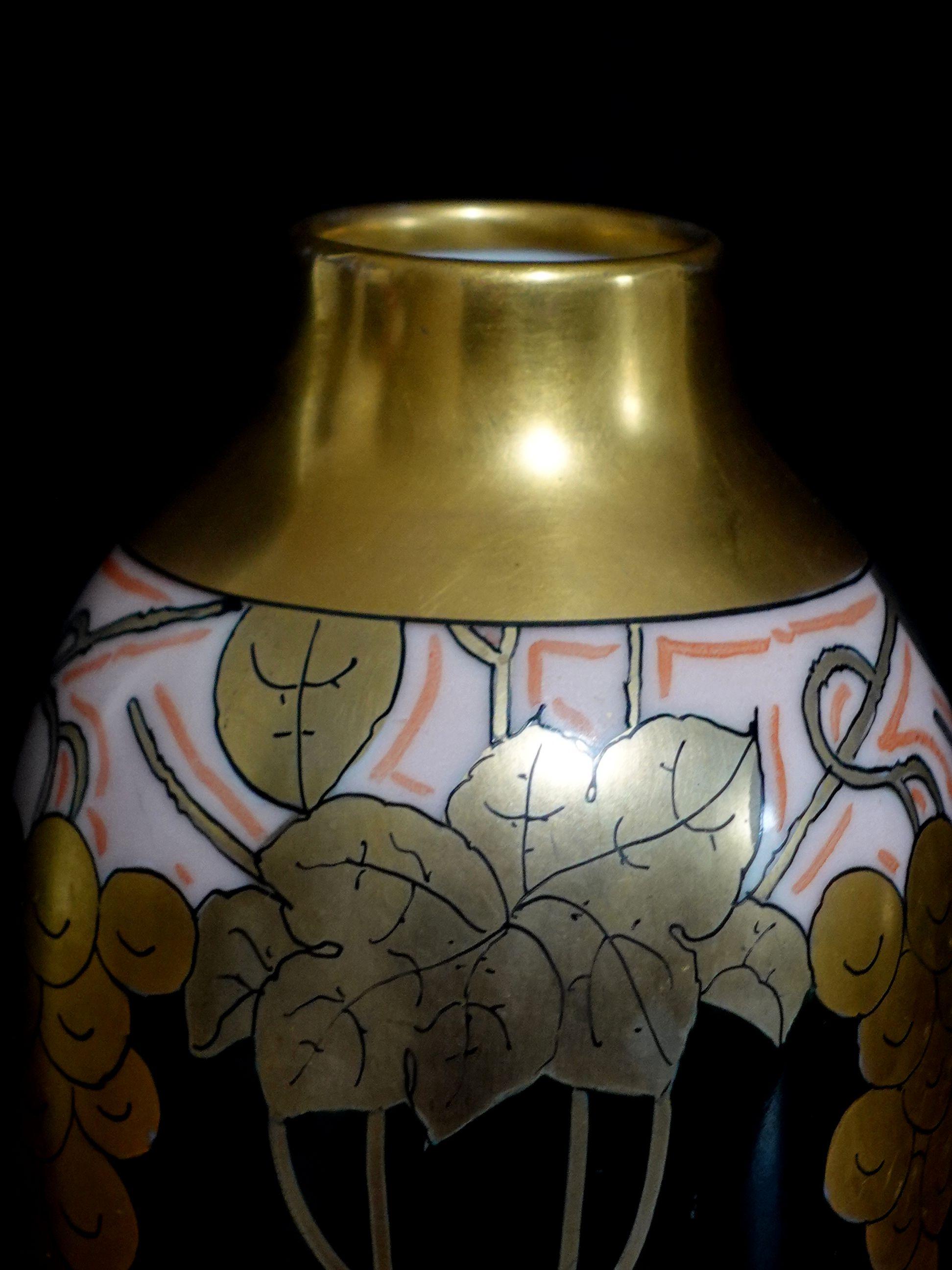 XIX secolo Vaso Pickard Art Nouveau firmato Koep in vendita
