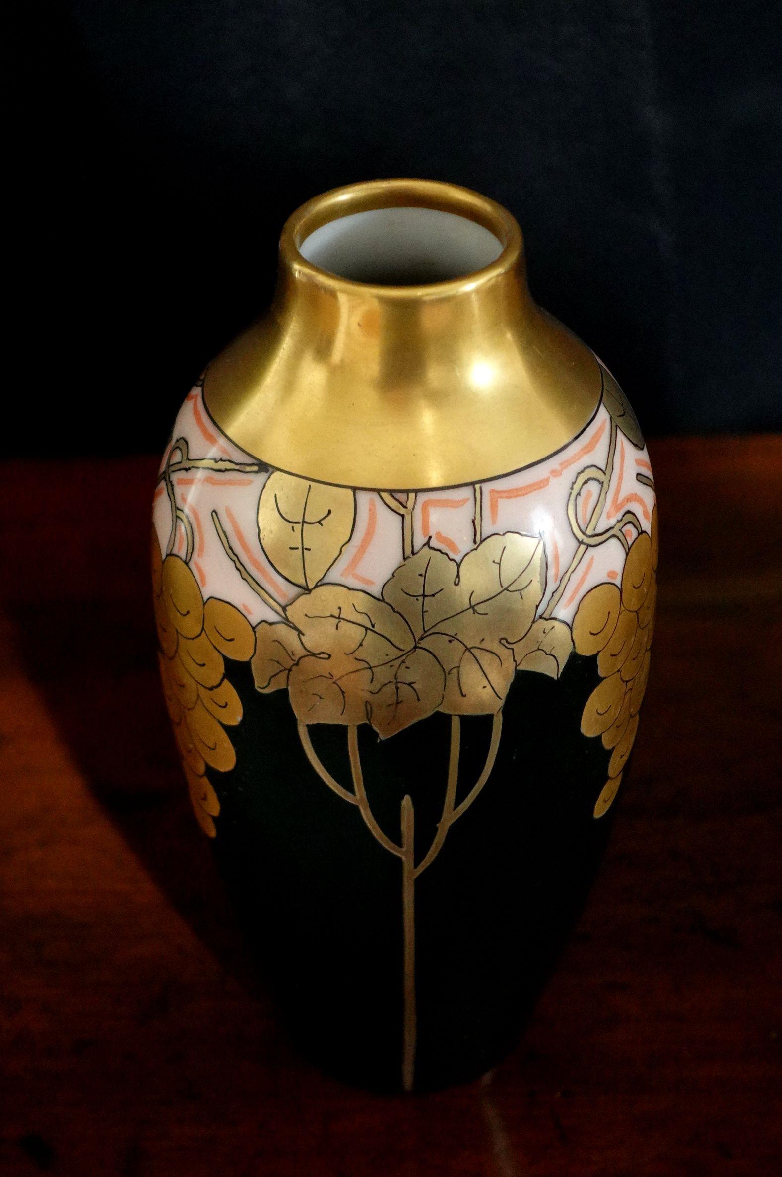 Hand-Painted Pickard Art Nouveau Vase Signed Koep For Sale