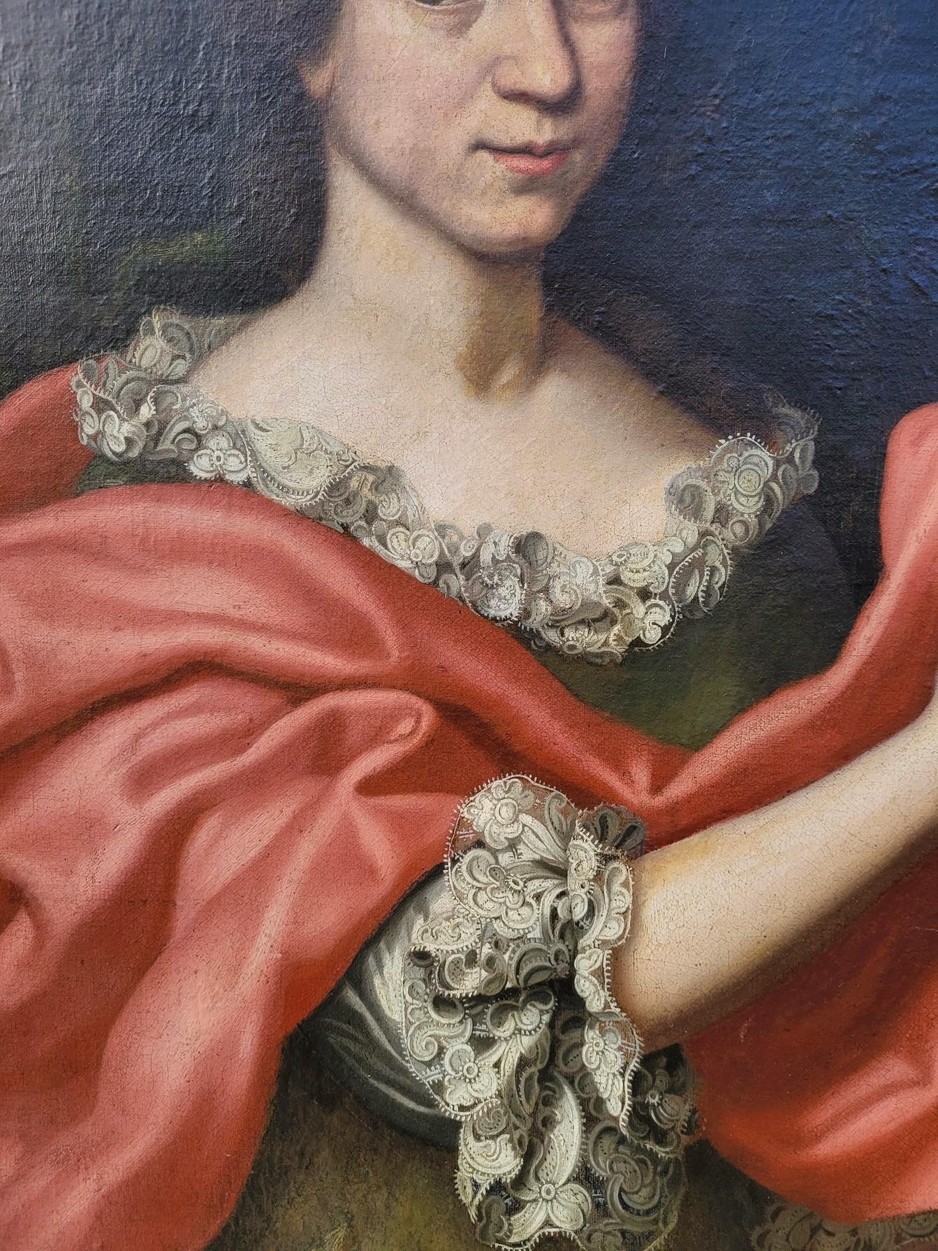 Large Portrait Of Lady of quality, 18th Century In Good Condition In MARSEILLE, FR