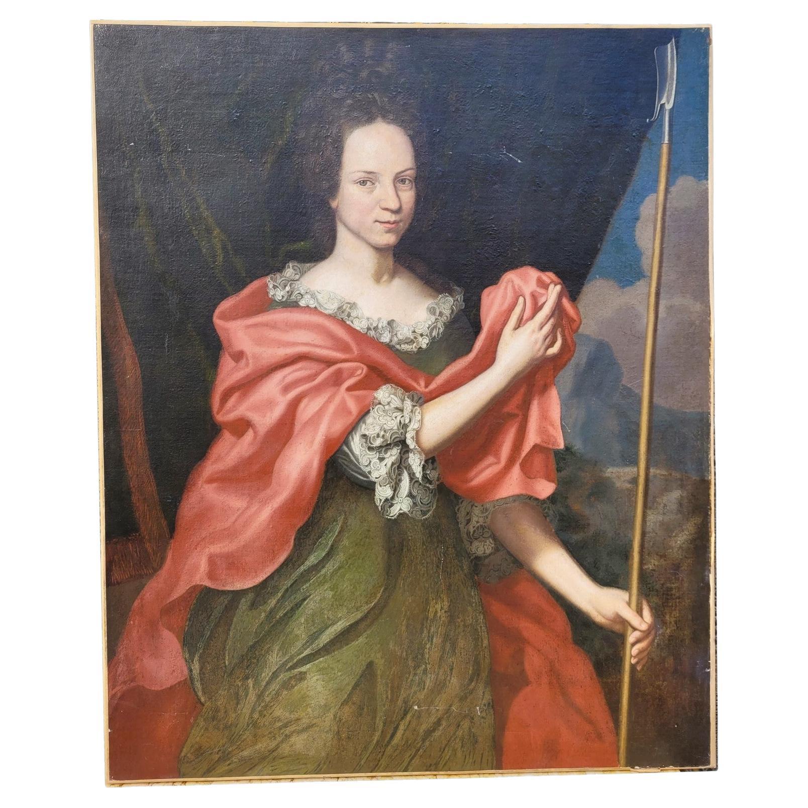 Large Portrait Of Lady of quality, 18th Century