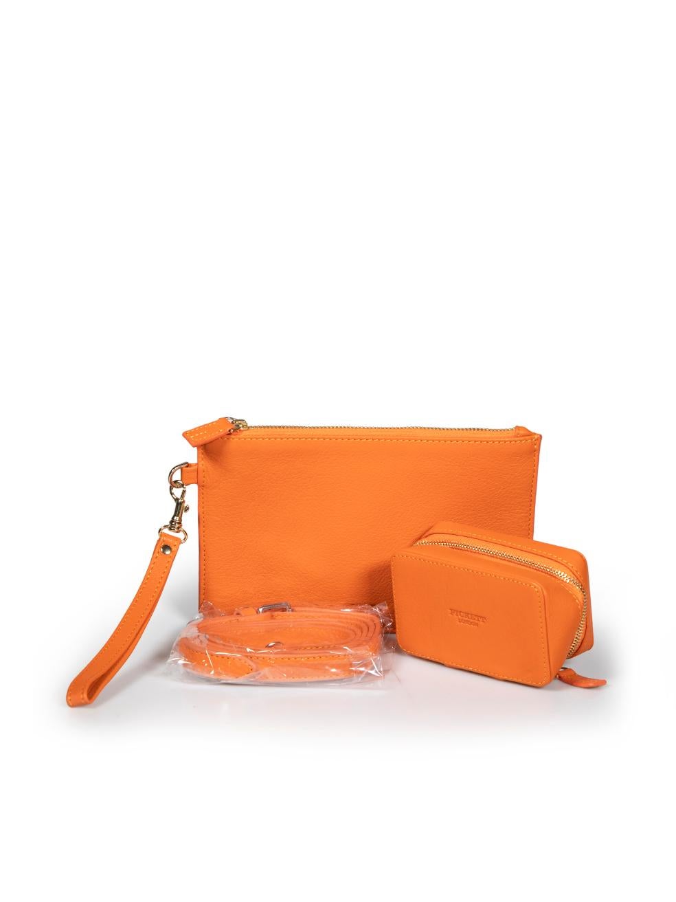 Pickett Orange Leather Convertible Bag For Sale 2
