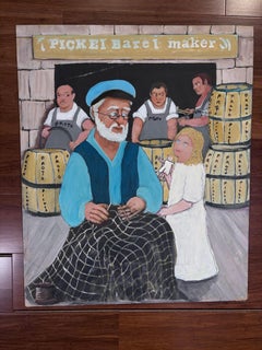 Il produttore di barili di sottaceti dipinge l'artista popolare outsider Gloria Laposka, autodidatta.