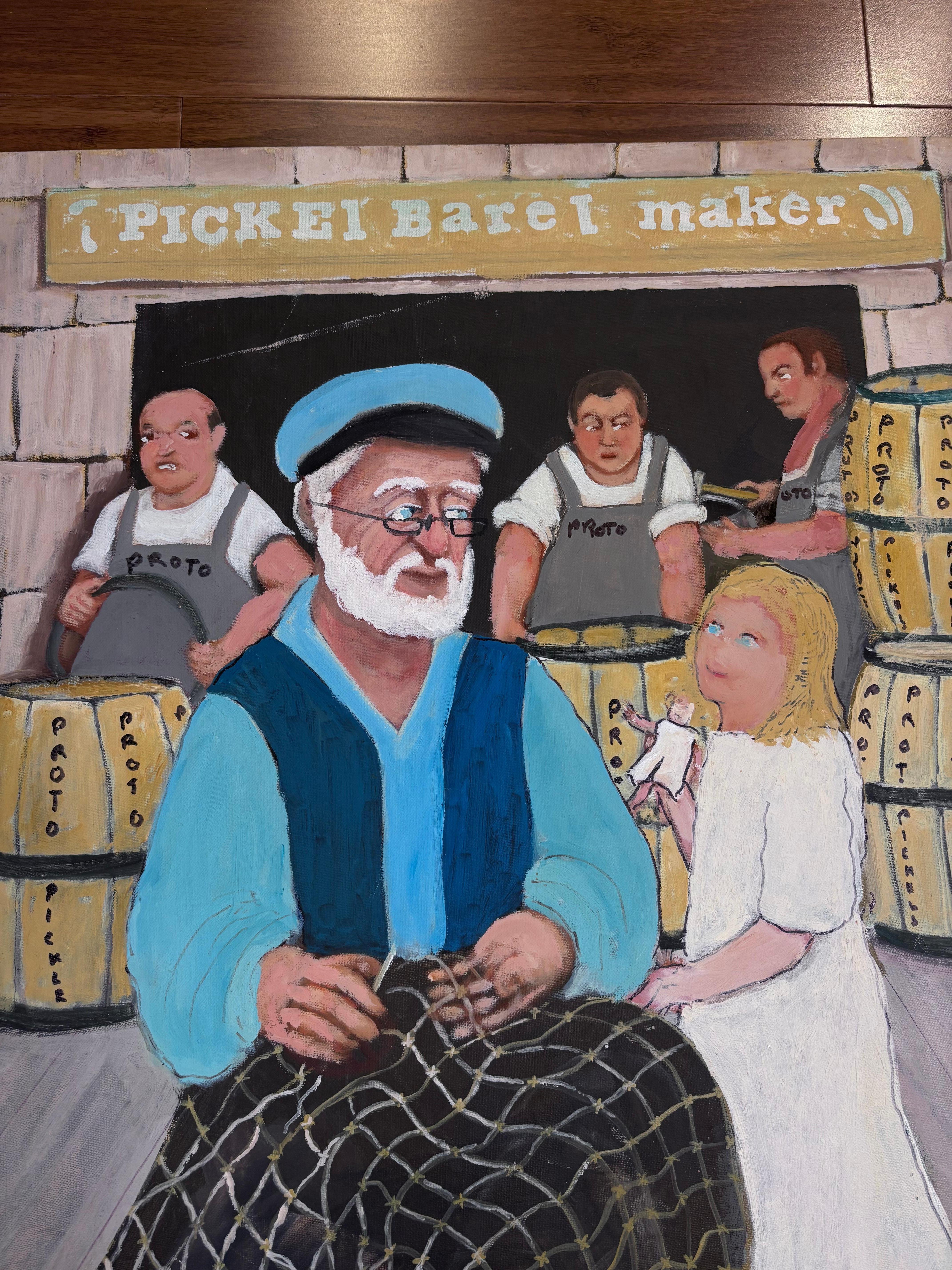 Pintor de barriles de salmuera Artista folclórica autodidacta Gloria Laposka Arte popular en venta