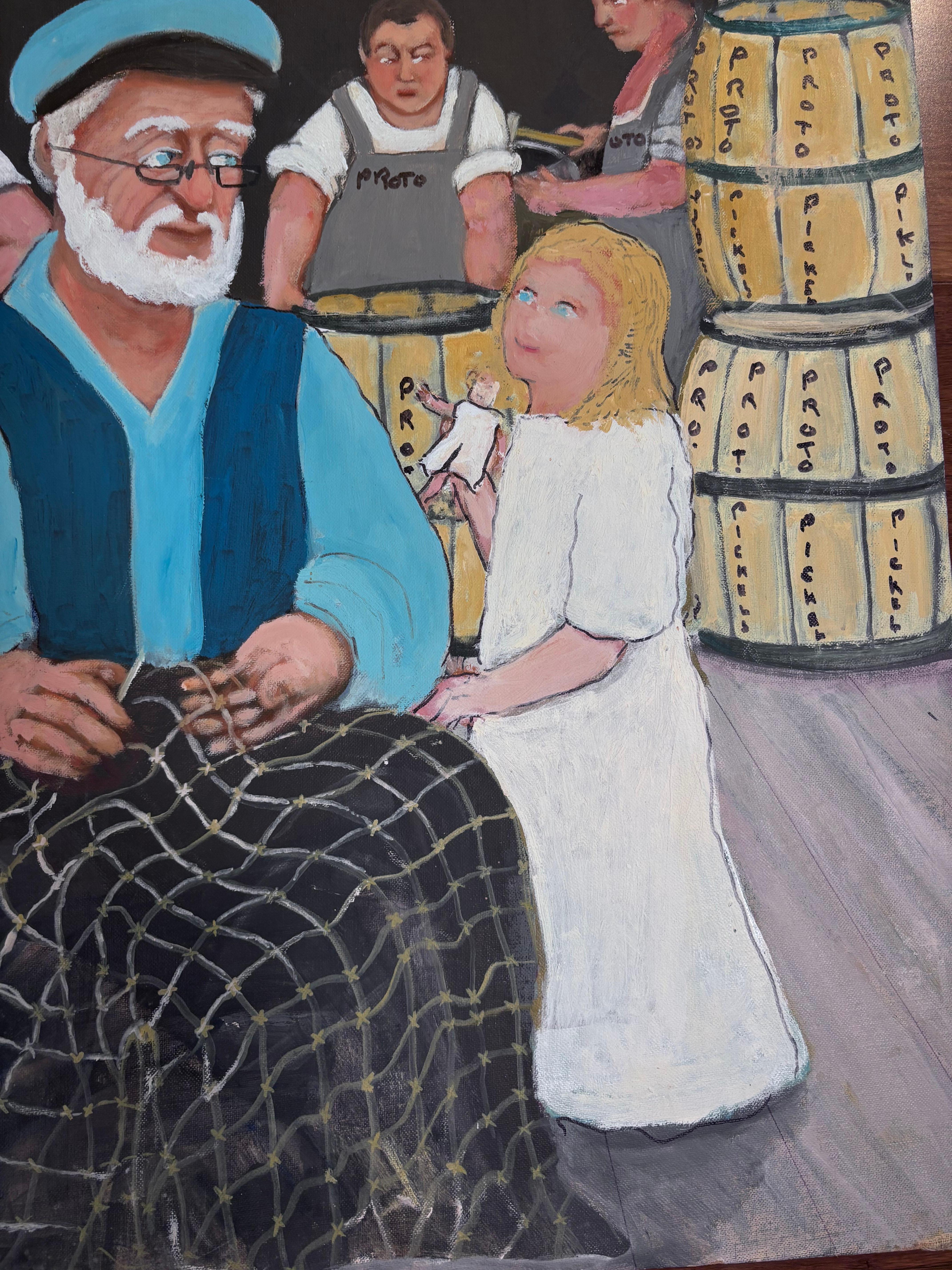 Pintor de barriles de salmuera Artista folclórica autodidacta Gloria Laposka Estadounidense en venta