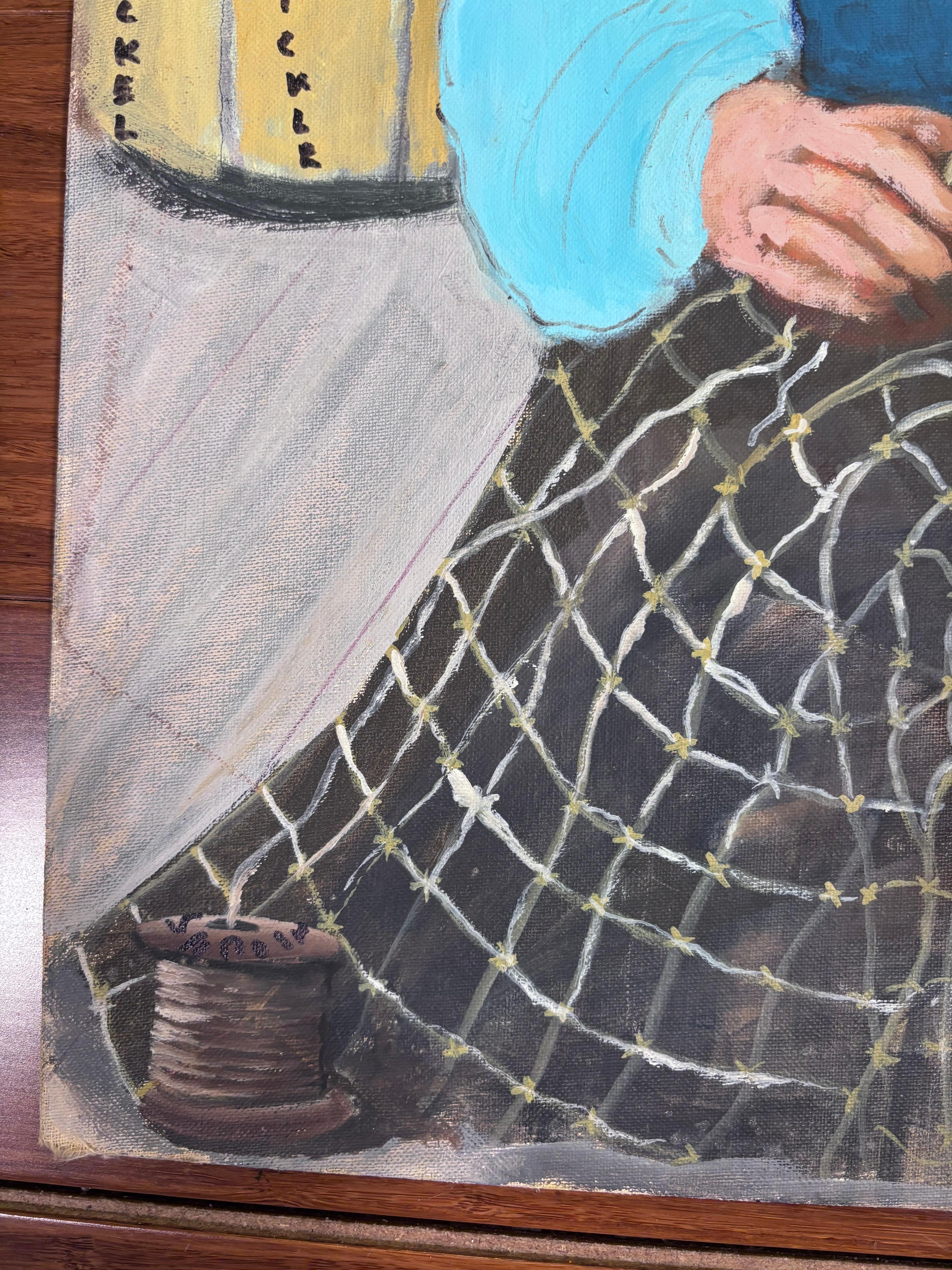 Pintor de barriles de salmuera Artista folclórica autodidacta Gloria Laposka en Bueno estado para la venta en South Burlington, VT