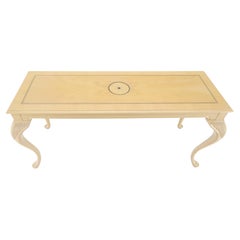 Pickled Cherry Inlaid Cabriole Leg Beige Rectangle Console Sofa Table MINT