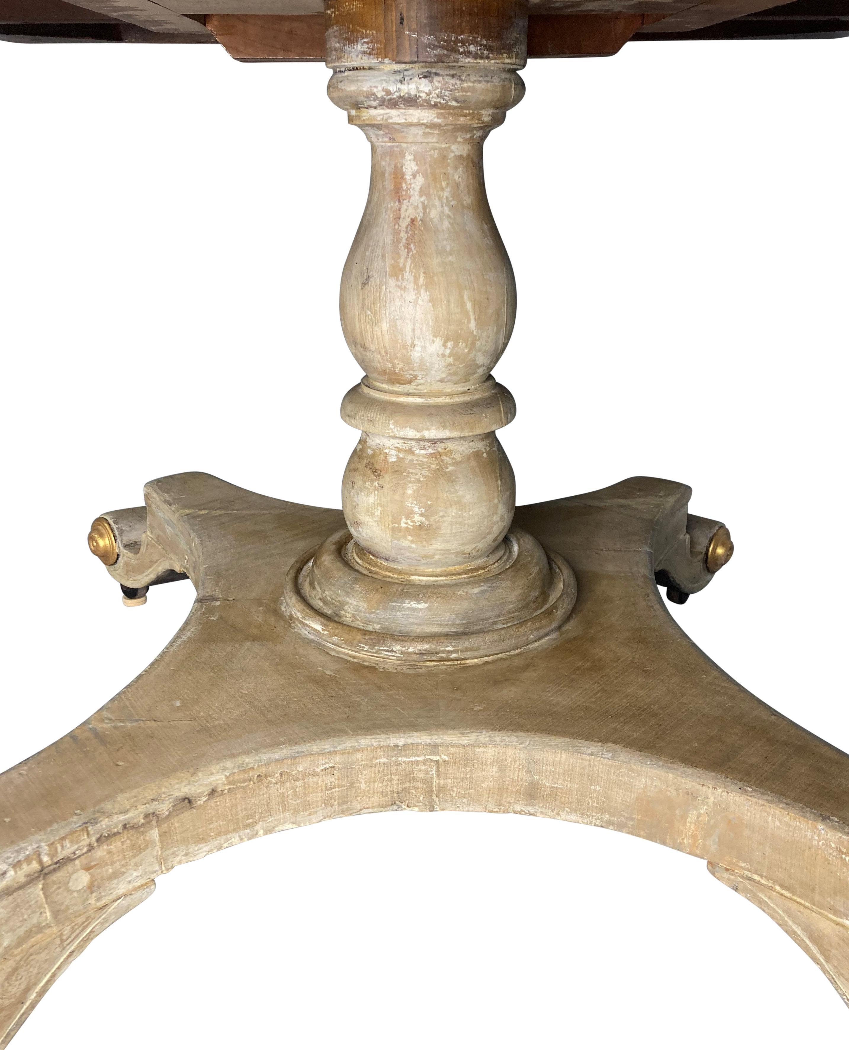 Mahogany Pickled English Regency Breakfast Table For Sale