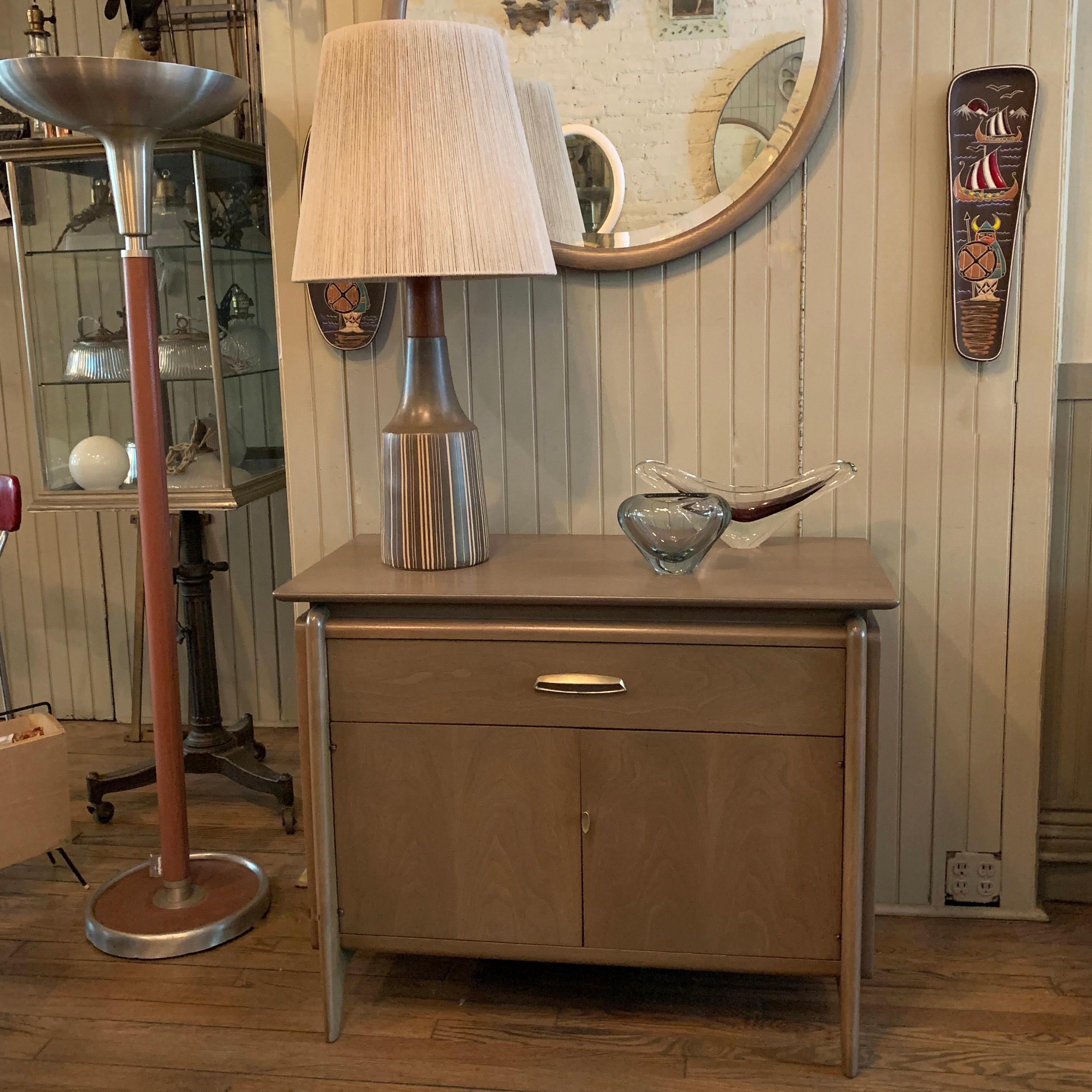 Brass Pickled Mahogany Sideboard Cabinet by John Van Koert for Drexel