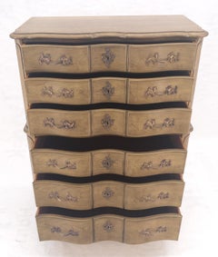 Pickled Solid Cherry Country French 6 Drawers High Chest Boy Dresser MINT!