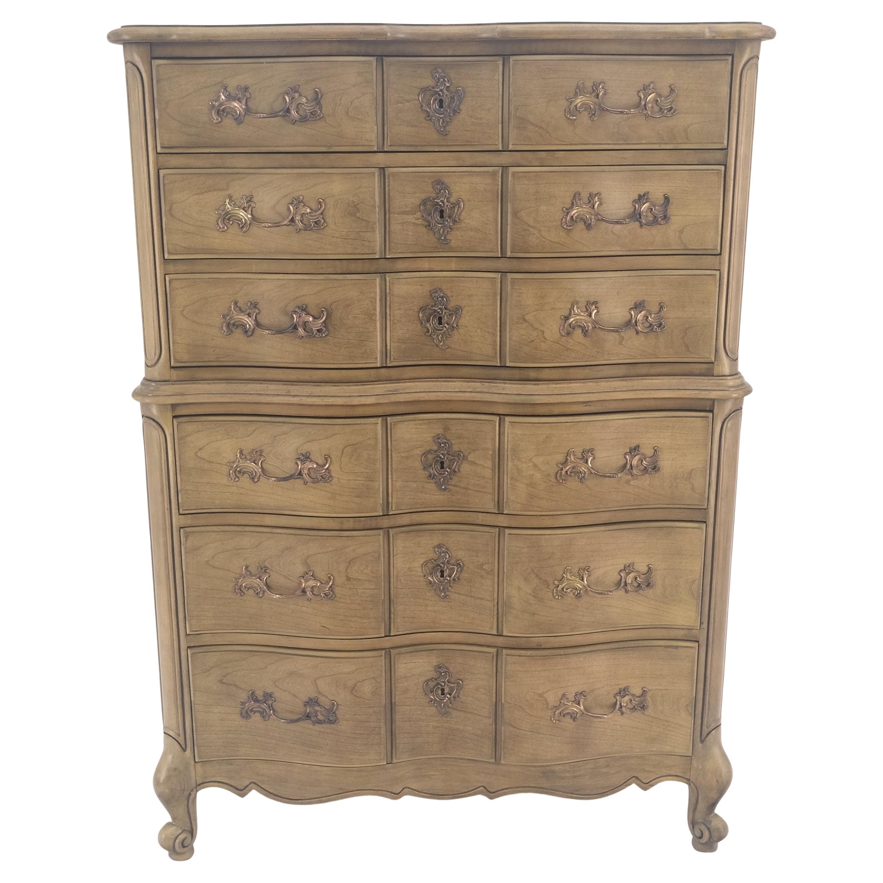 Ciliegio massiccio decapato Country French 6 cassetti cassettiera alta Boy Dresser MINT!