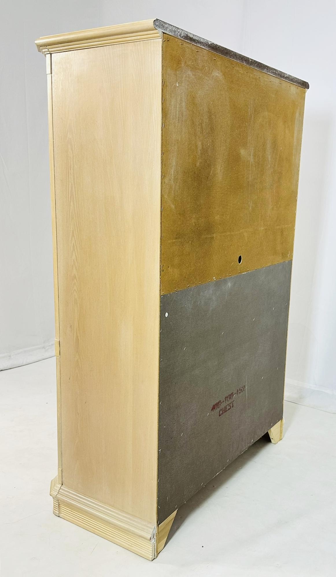 Comò Highboy in legno di Oak Oak decapato con 3 cassetti e uno scaffale in vendita 7