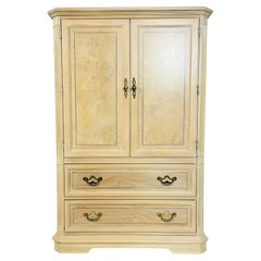 Highboy-Kommode aus gepflücktem weißem Eichenholz mit 3 Schubladen und einem Regal