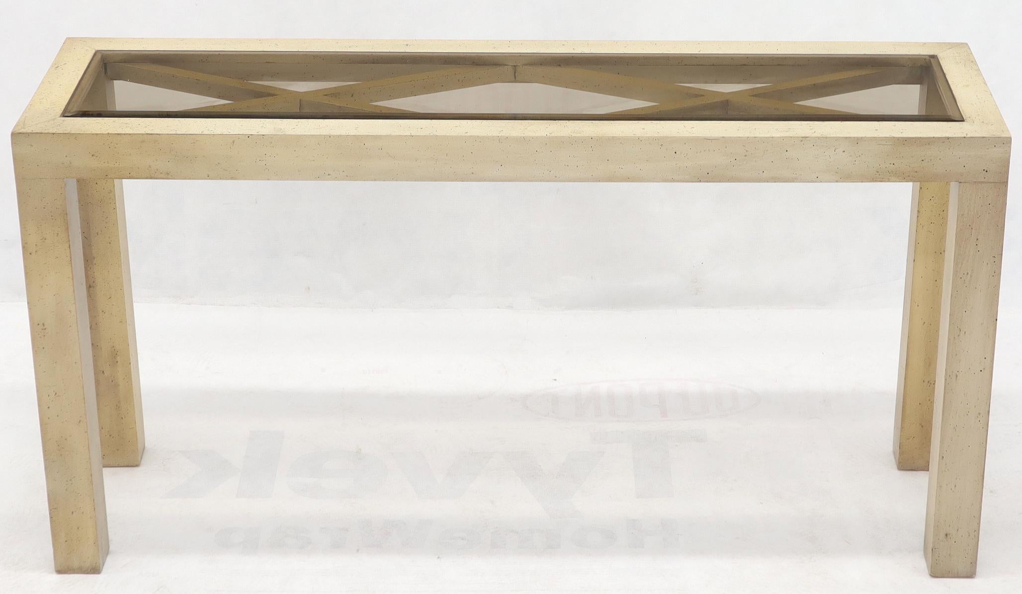 white washed sofa table