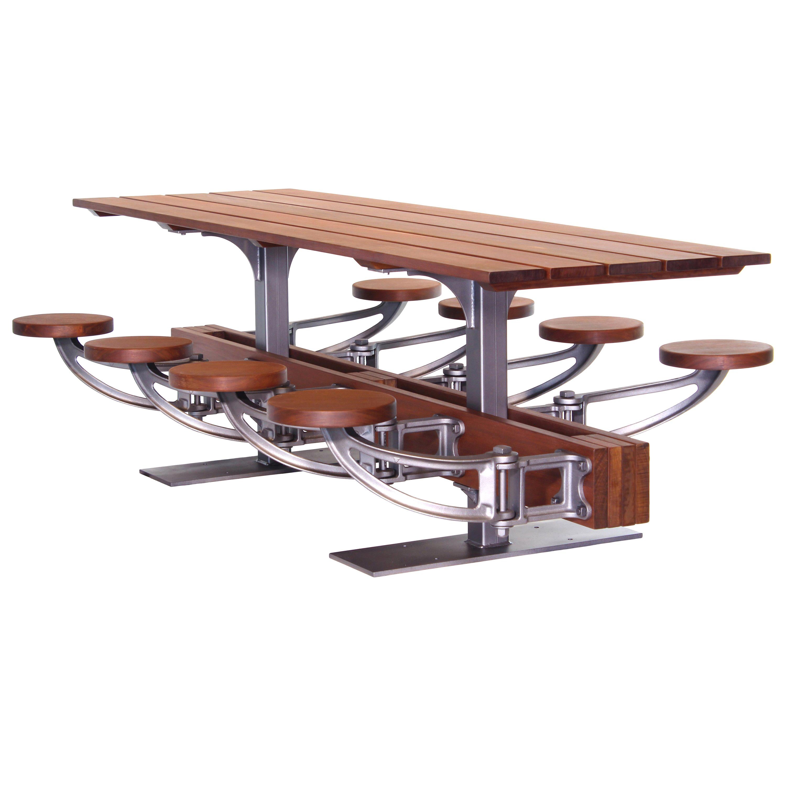 picnic table with swing seats