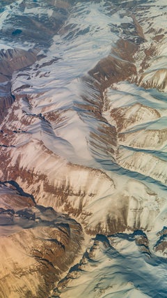 Arial Snowcapped Mountain Landscape - Vibrant Photograph