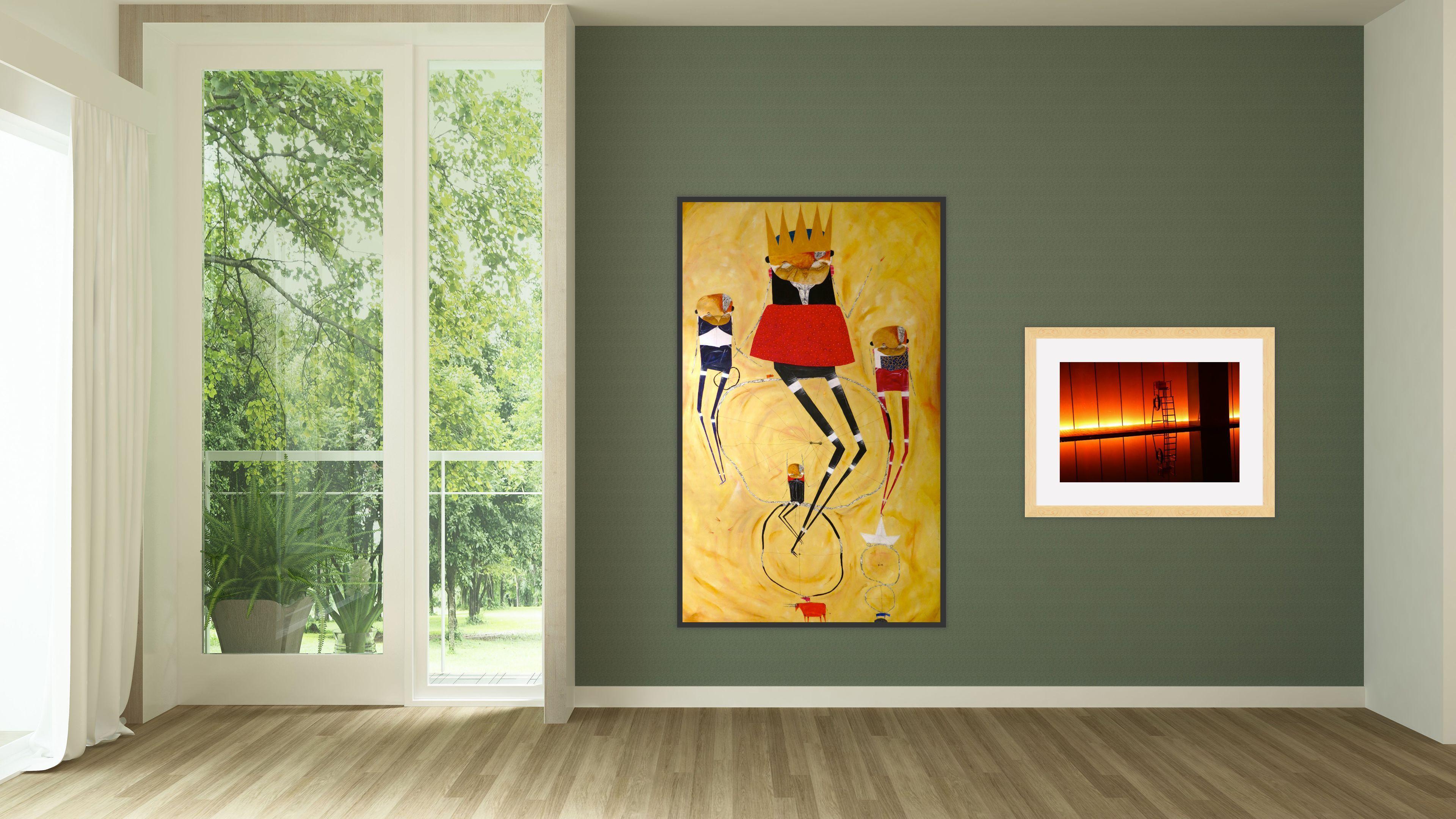 NEON Swimming – Leuchtendes Noir Abstrakte Fotografie (Beige), Landscape Photograph, von Pico Garcez