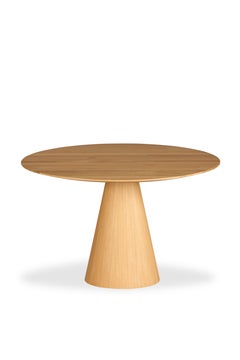 Pico Wooden Round Table – Oak Natural Leg, Oak Natural Table Top (120 cm)