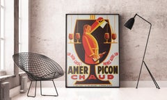 Affiche publicitaire suisse vintage Picon Amer Chaud, années 1930, NOEL FONTANET