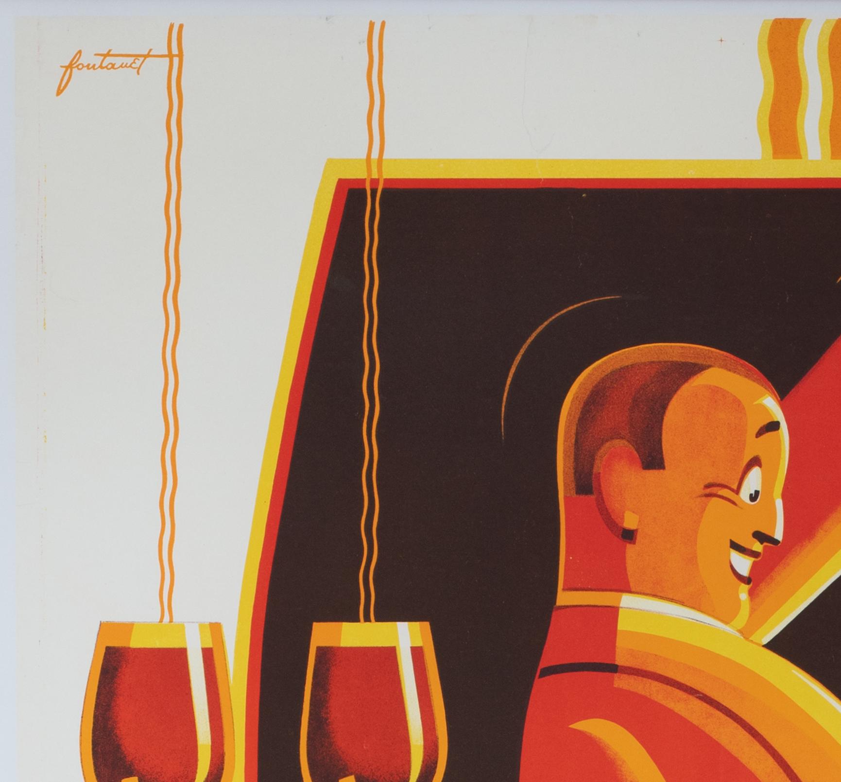 Picon Amer Chaud, FONTANET, Vintage-Werbeplakat, Schweizer Aluminium, NOEL FONTANET, ca. 1930er Jahre (Schweizerisch) im Angebot