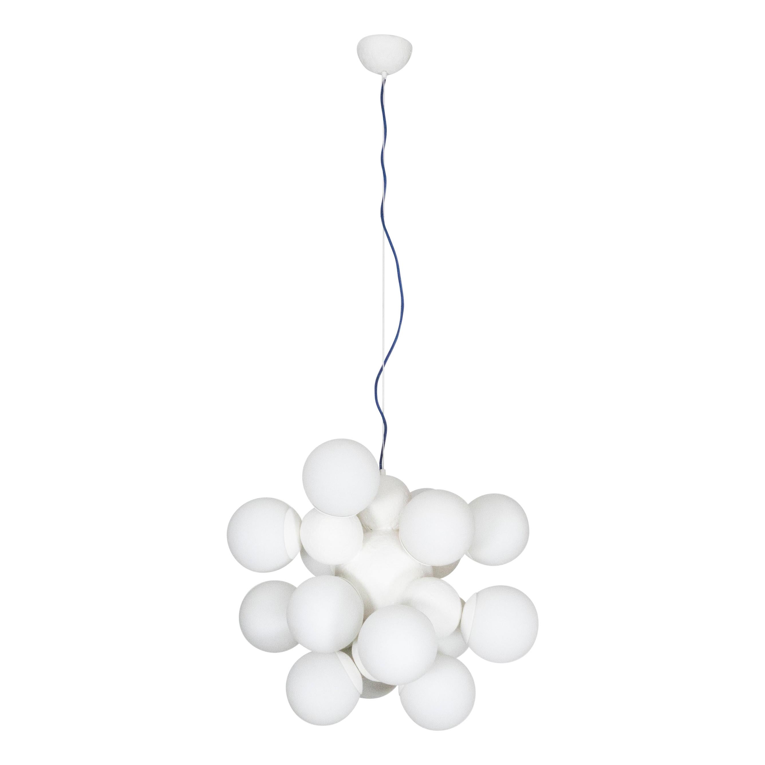 Picpus Opaline Glass, 14-Light Cluster Chandelier by Bourgeois Boheme Atelier