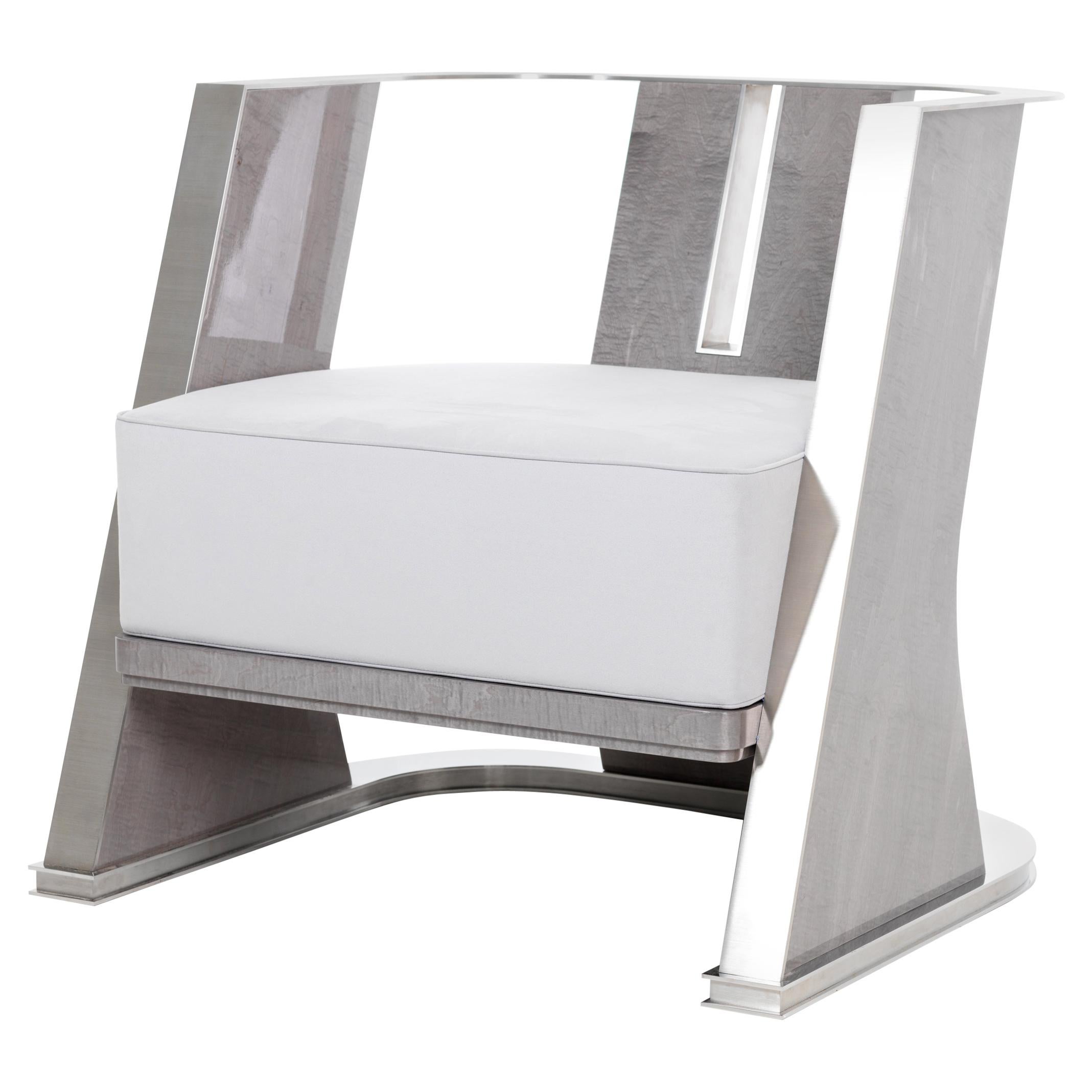 Pictor II Modern Metal Armchair with Art Deco Vibes for Living Room For Sale