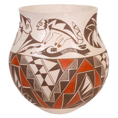 Retro Pictorial Acoma Olla Pottery