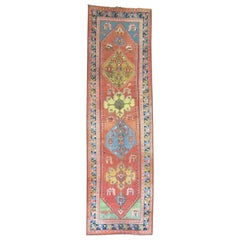 Pictorial Antique Armenian Runner Dated 1889