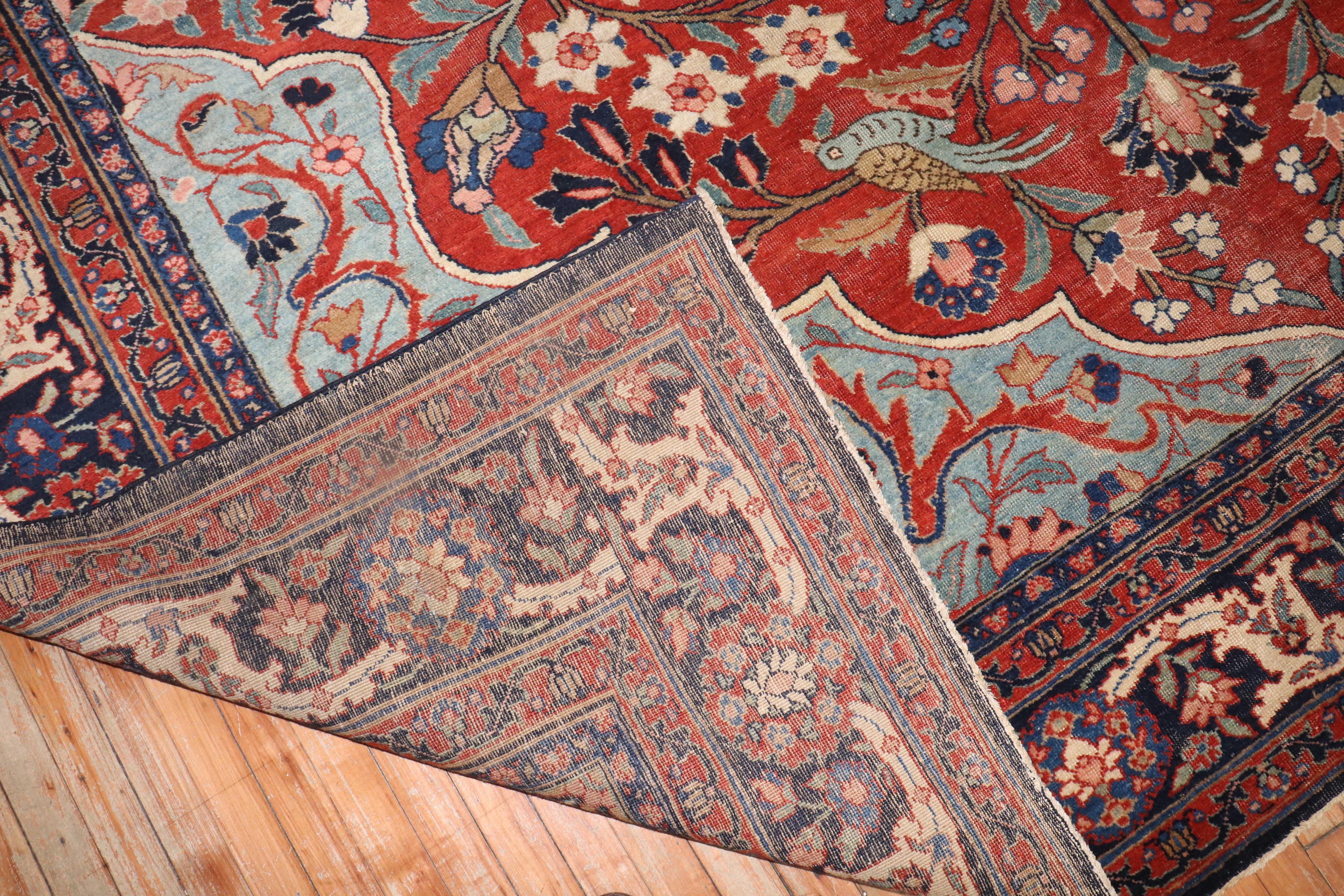 20th Century Pictorial Antique Persian Tabriz Carpet For Sale
