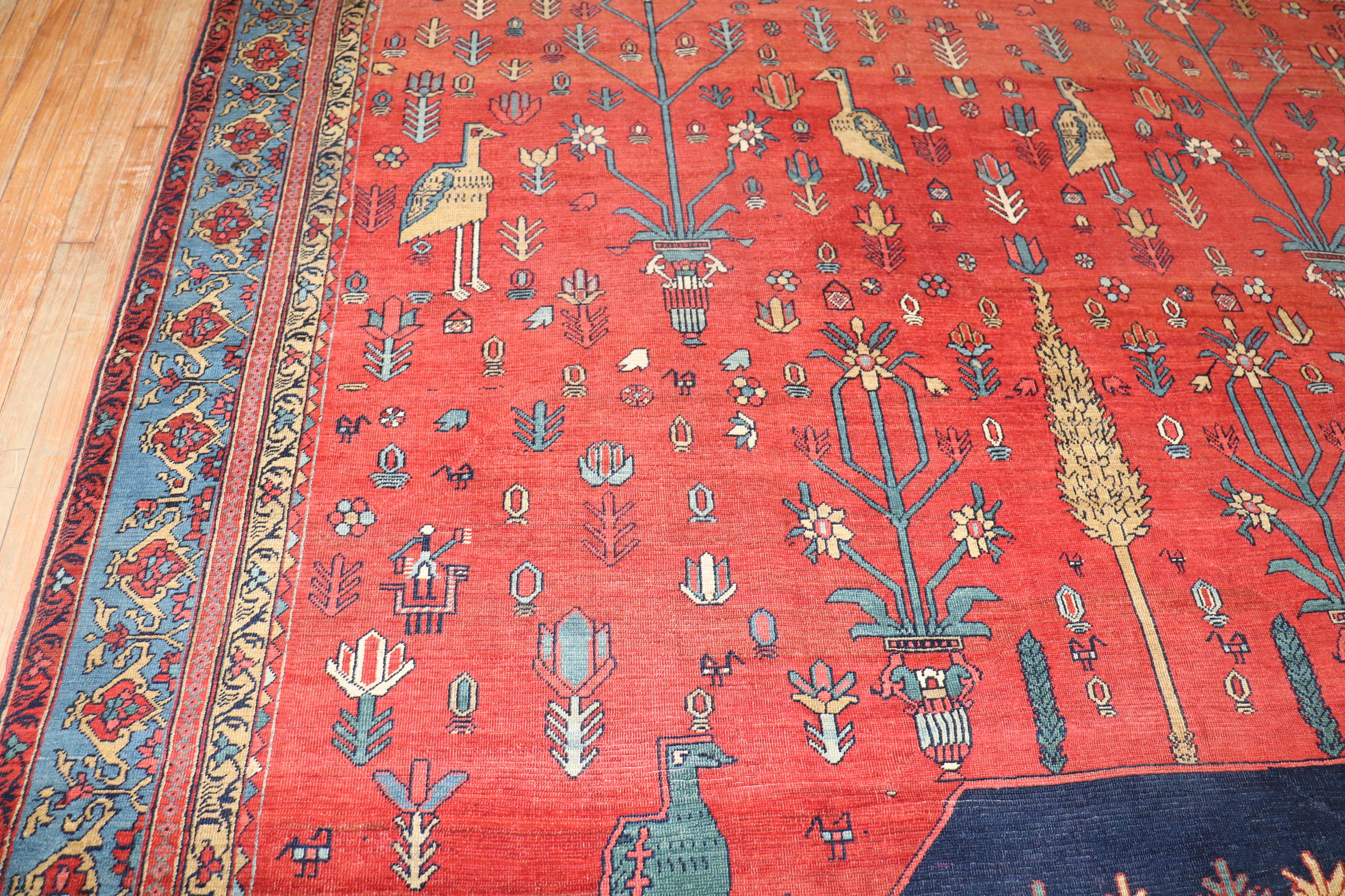 20th Century Pictorial Bakshaish Animal Motif Rug For Sale